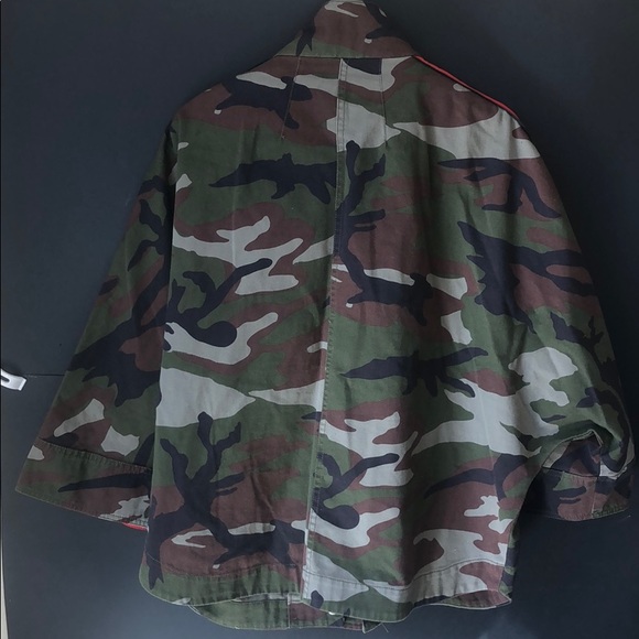 Zara camo shirt jacket with contrasting side bands - Picture 6 of 7